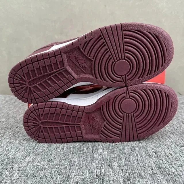 Nike Dunk Low Burgundy and White Sneakers - 31