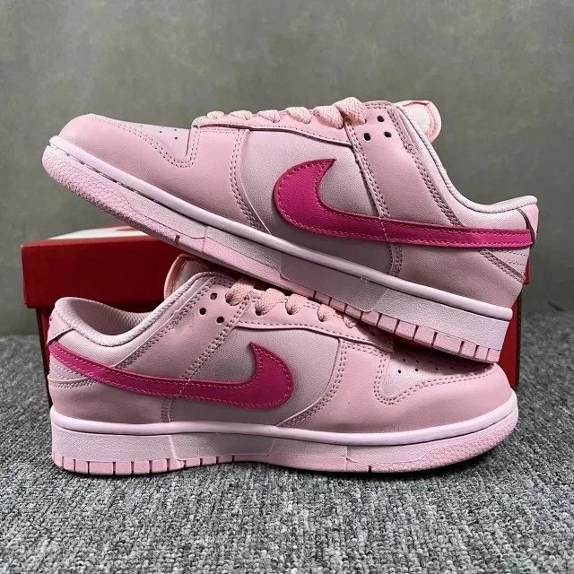 Nike Dunk Low Burgundy and White Sneakers - 88