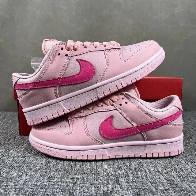 Nike Dunk Low Burgundy and White Sneakers - 87