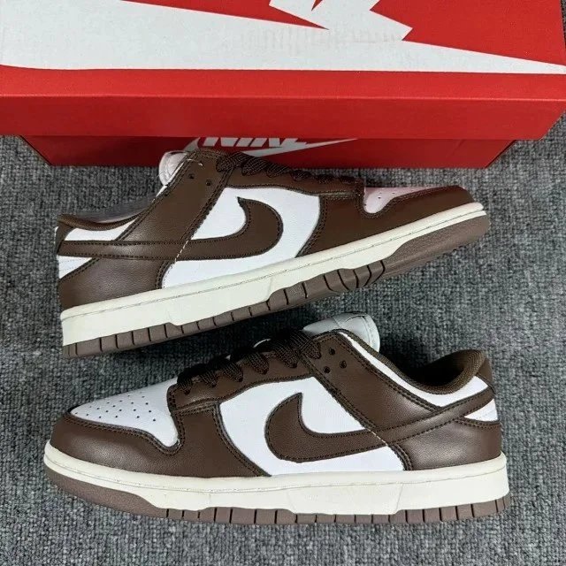 Nike Dunk Low Burgundy and White Sneakers - 33