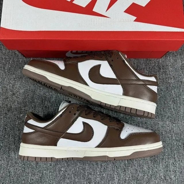 Nike Dunk Low Burgundy and White Sneakers - 34