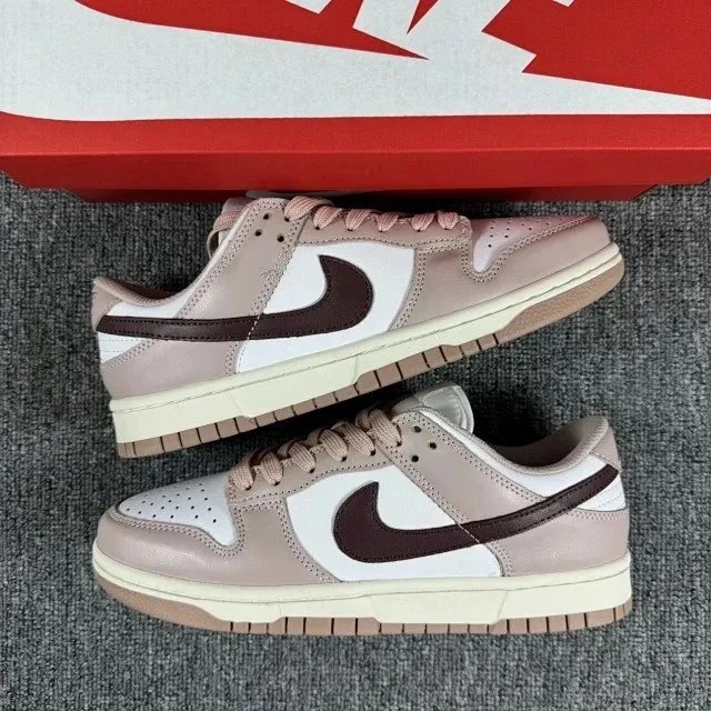 Nike Dunk Low Burgundy and White Sneakers - 39