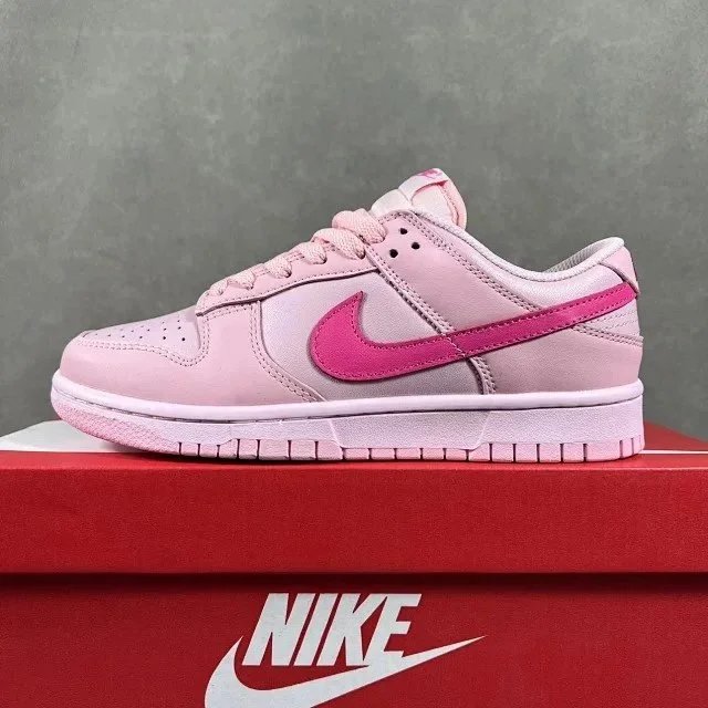Nike Dunk Low Burgundy and White Sneakers - 86