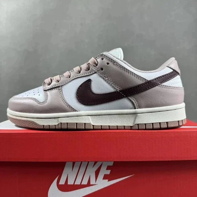 Nike Dunk Low Burgundy and White Sneakers - 38