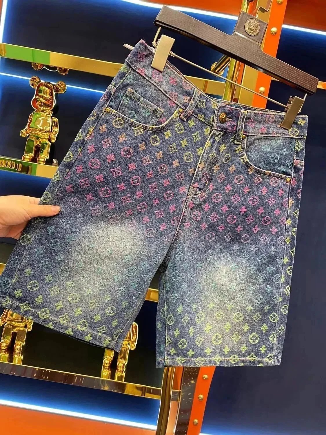 Louis Vuitton Multicolor Monogram Denim Shorts