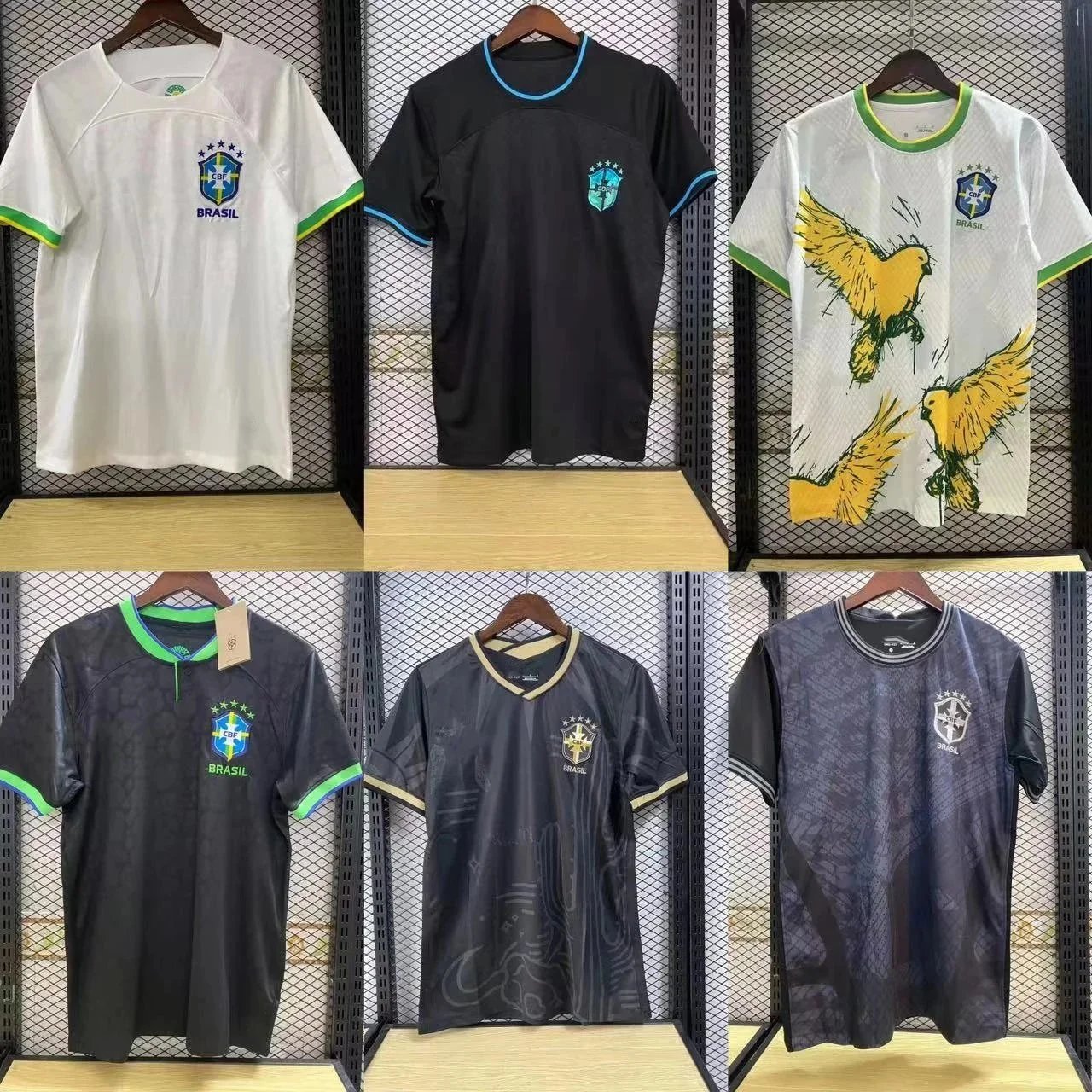 Brazil National Team Soccer Jersey with Christ the Redeemer and Parrot Graphics