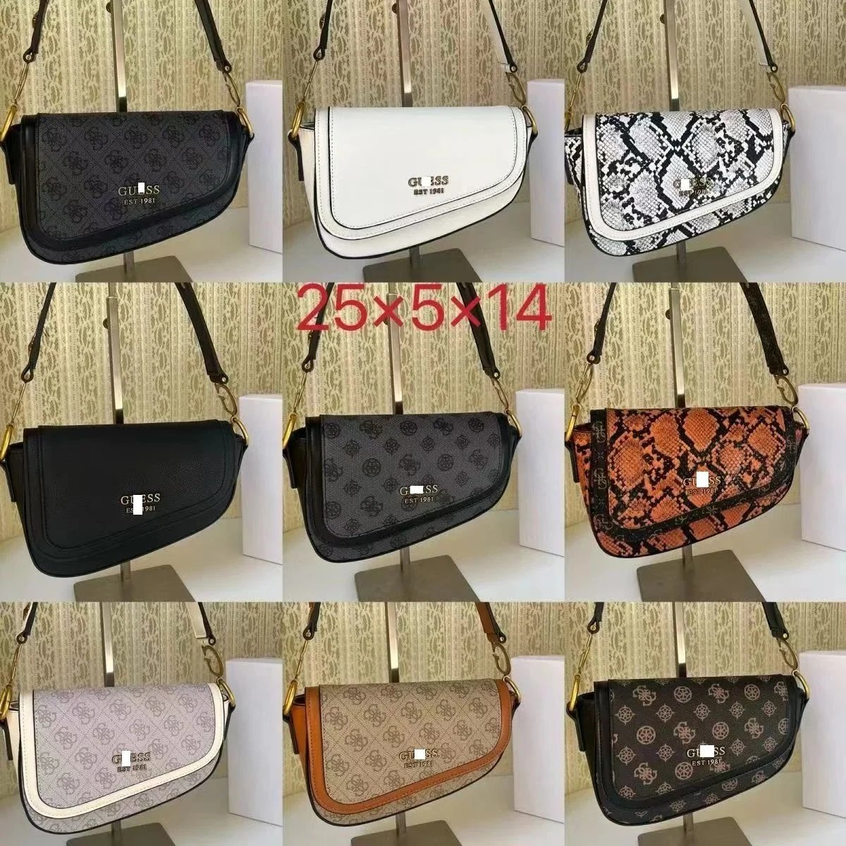 GUESS Women's Flap Shoulder Bag with Adjustable Strap and Logo Hardware