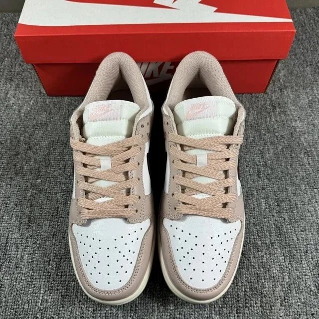 Nike Dunk Low Burgundy and White Sneakers - 42