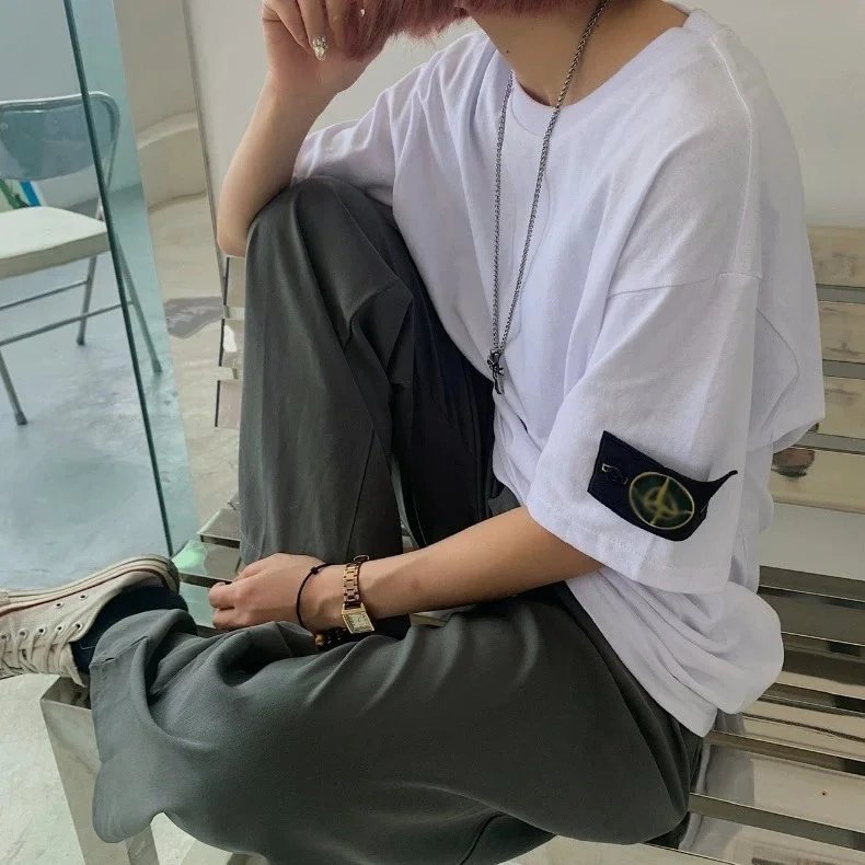 Stone Island White T-Shirt with Compass Patch - 15