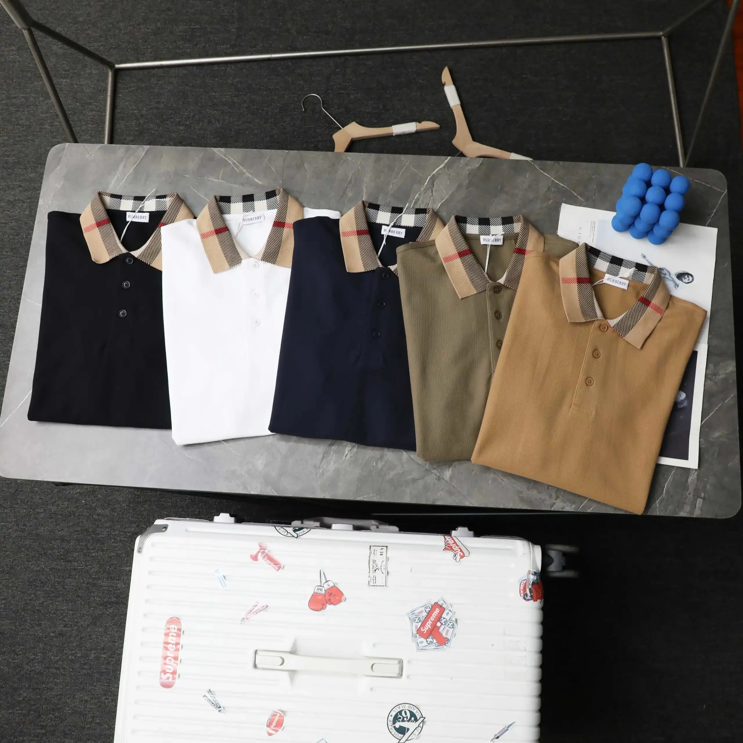 Burberry Short Sleeve Polo Shirt with Signature Check Collar