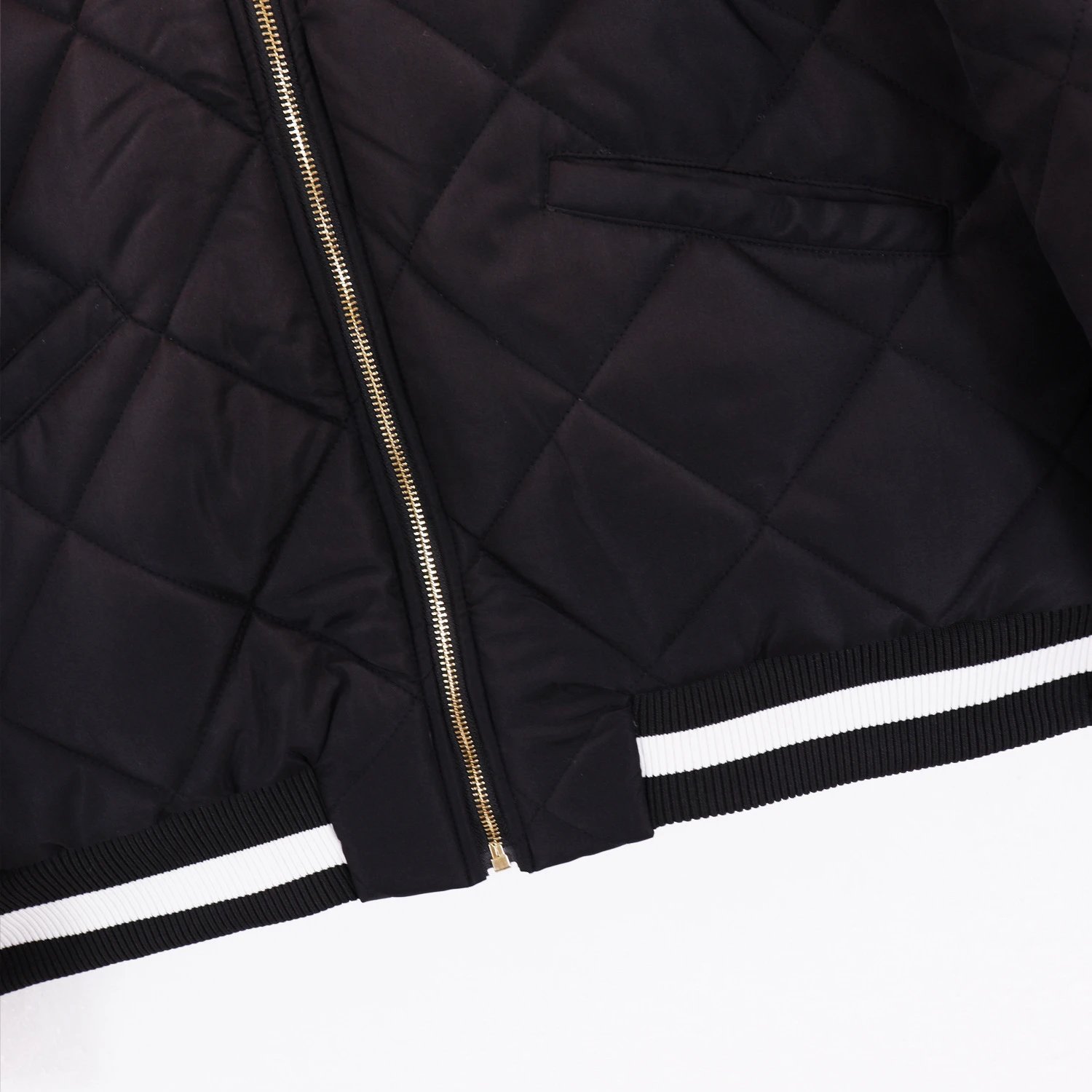 Palm Angels Quilted Jacket Black - Gallery Image 9 - Detailed View