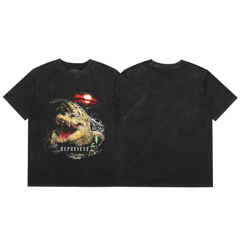 Represent Crocodile Graphic Tee Black - Gallery Image 3 - Detailed View