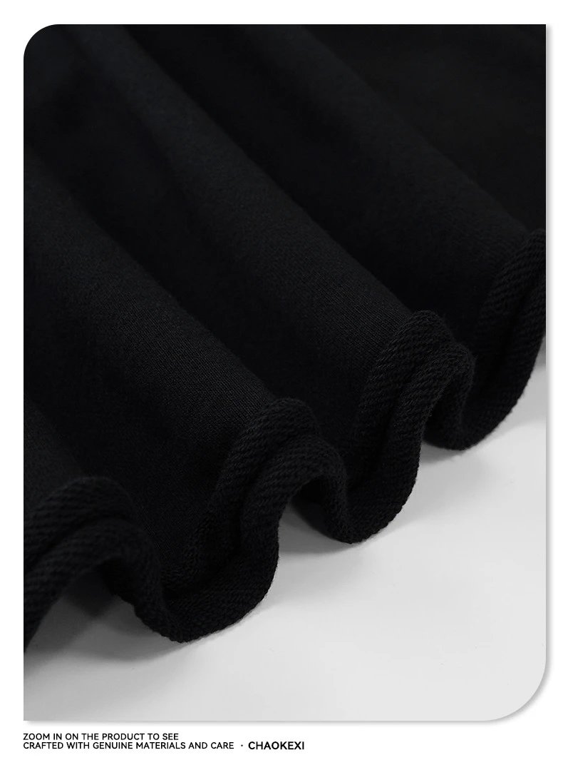 420G Heavyweight Cotton Two-Piece Camo Hoodie Jet Black - Gallery Image 12 - Detailed View