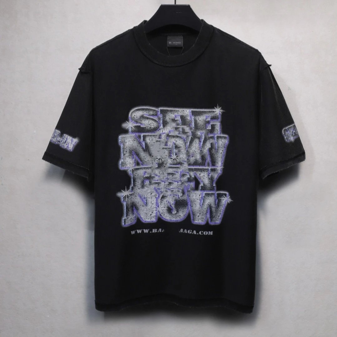 Distressed Cotton Graphic Tee Unisex Slate - Gallery Image 1 - Detailed View