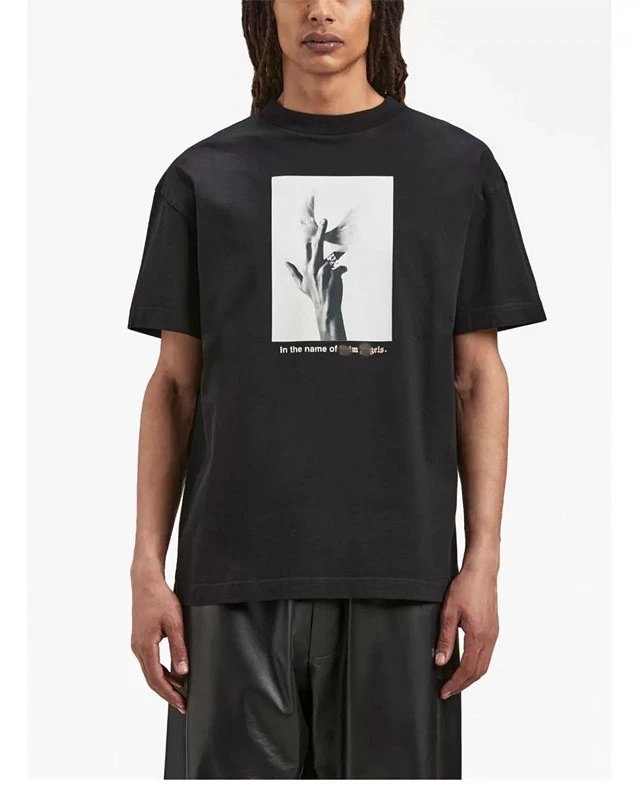 Street Graphic Cotton Tee Black White - Gallery Image 11 - Detailed View