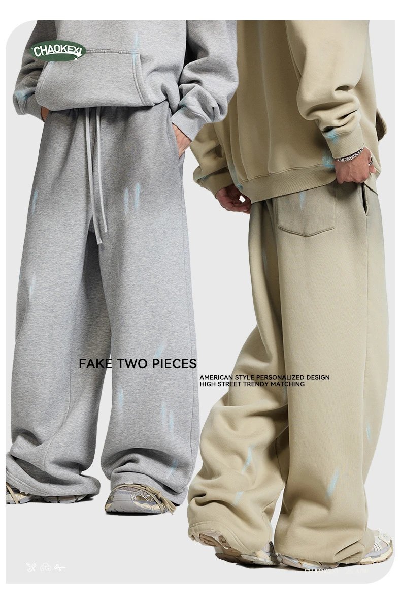 Retro Thick Straight Leg Sweatpants Men's Ash - Gallery Image 8 - Detailed View