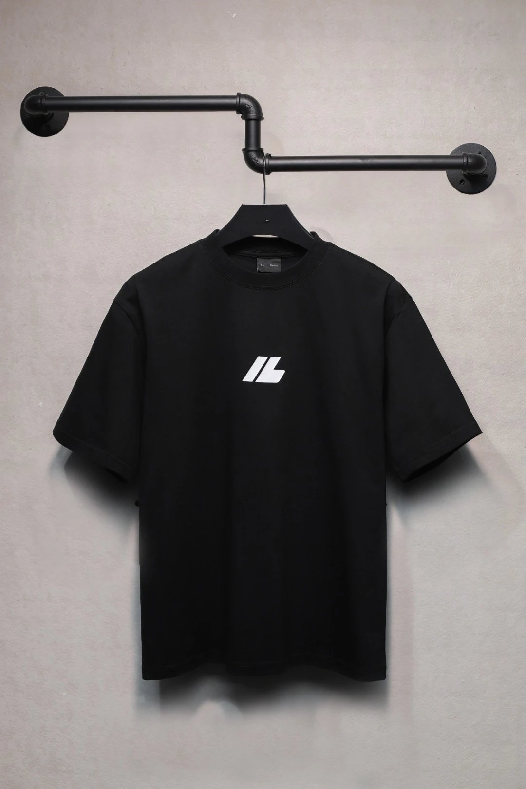 Street Cotton Unisex Tee IB Logo Top Onyx - Balenciaga - Cnfans - $28.39