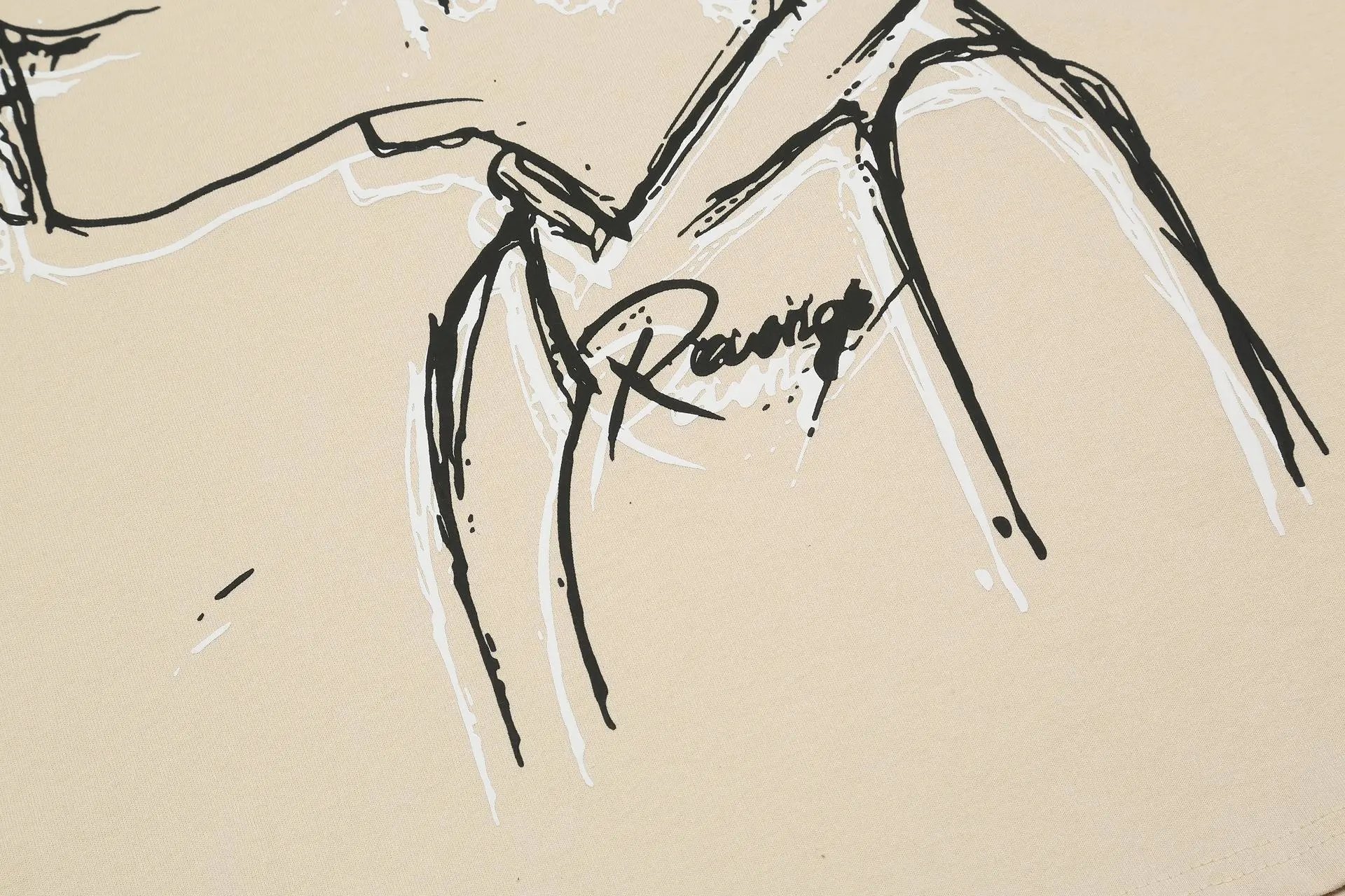 Graphic Short Sleeve Tee Beige - Gallery Image 12 - Detailed View