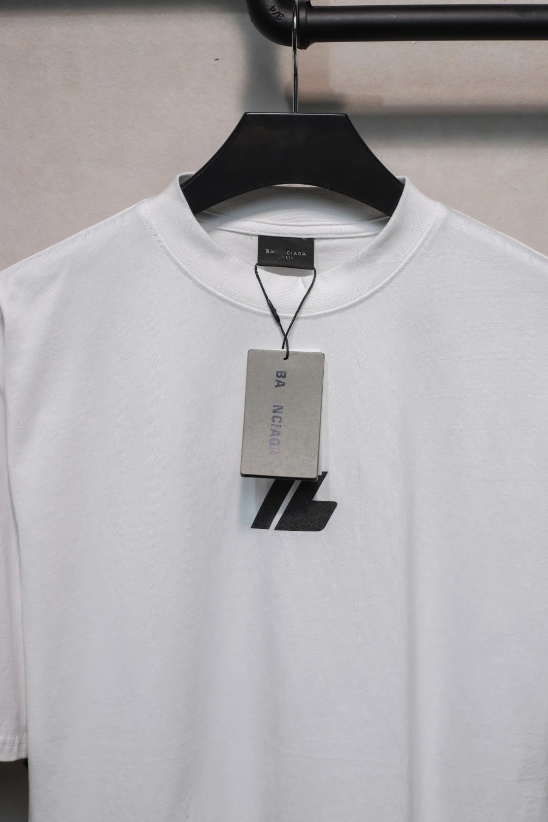 Luxury Unisex Cotton IB Logo Tee, Jet Black - Gallery Image 5 - Detailed View