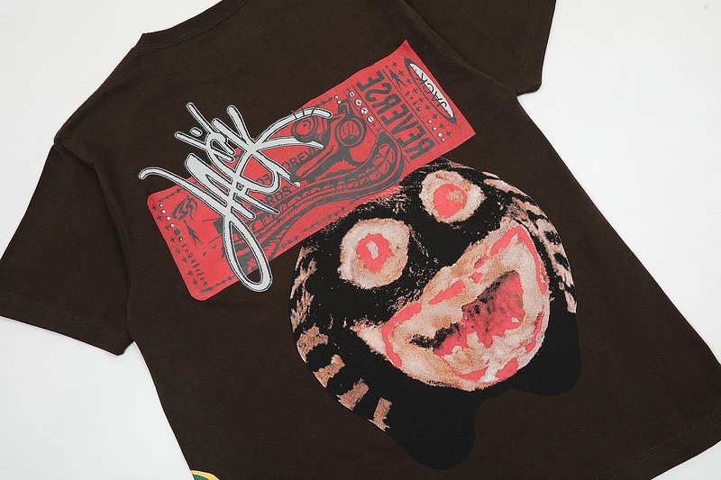 Graffiti Graphic Cotton T-Shirt Espresso Brown - Gallery Image 7 - Detailed View