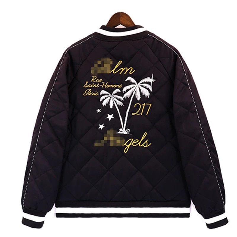 Palm Angels Quilted Jacket Black - Gallery Image 4 - Detailed View