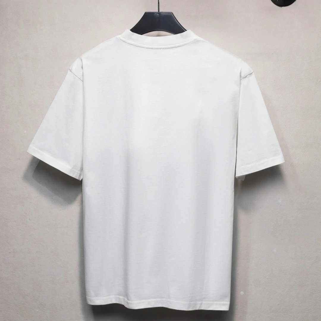 Casual Letter Print Cotton Tee Unisex Top Onyx - Gallery Image 2 - Detailed View