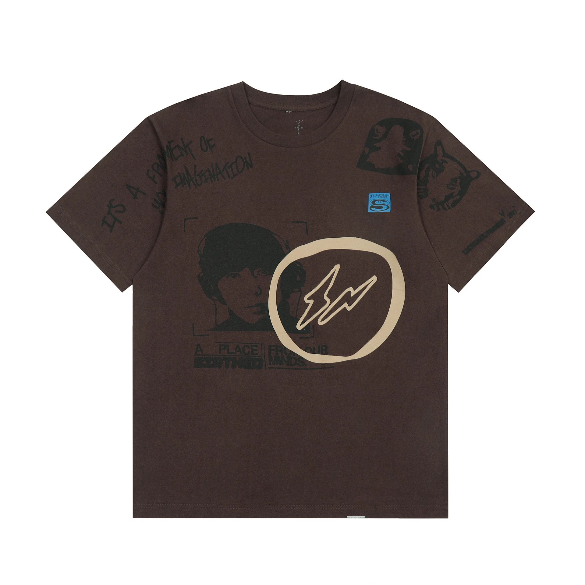 Street Graphic Cotton Tee Mocha Brown - Related Product - Cnfans