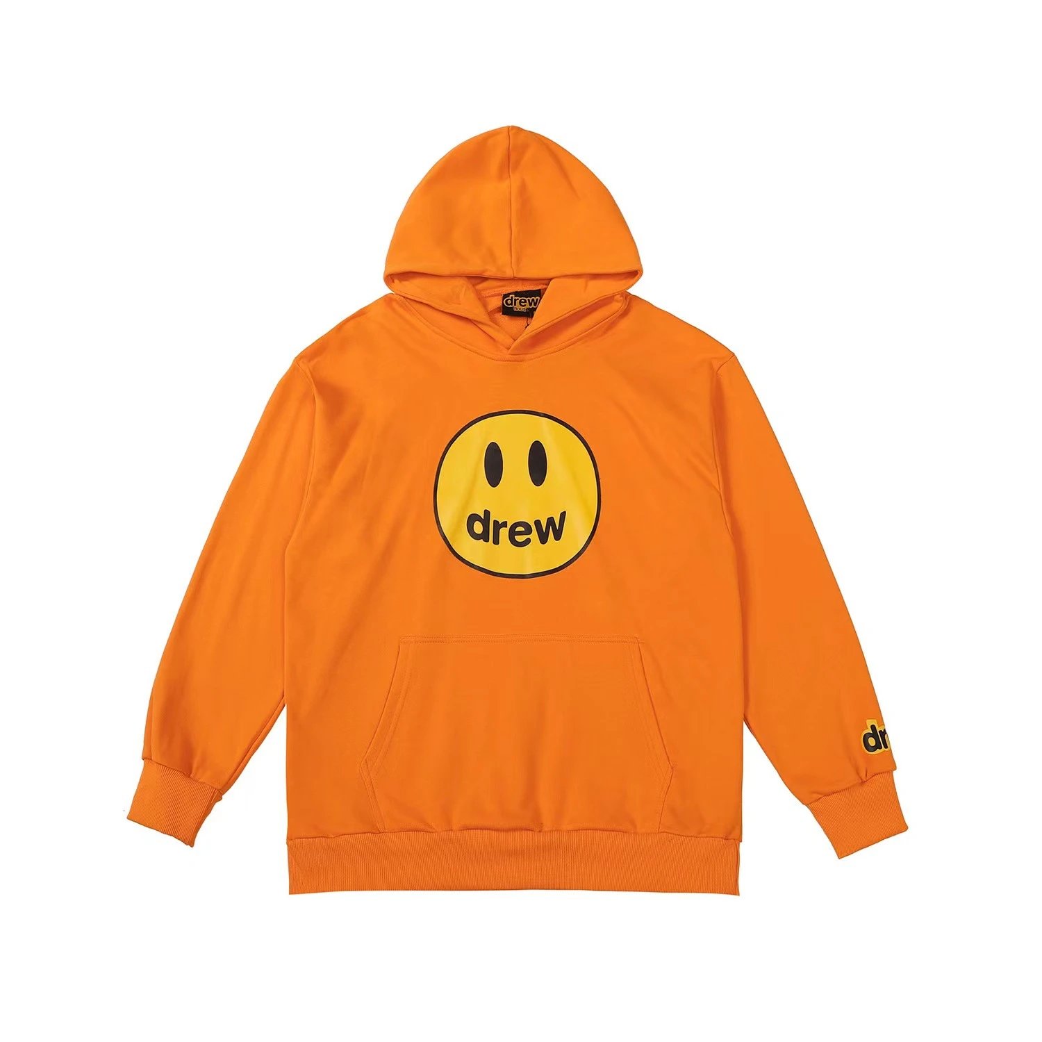 Streetwear Smiley Hoodie Amber Orange - Related Product - Cnfans