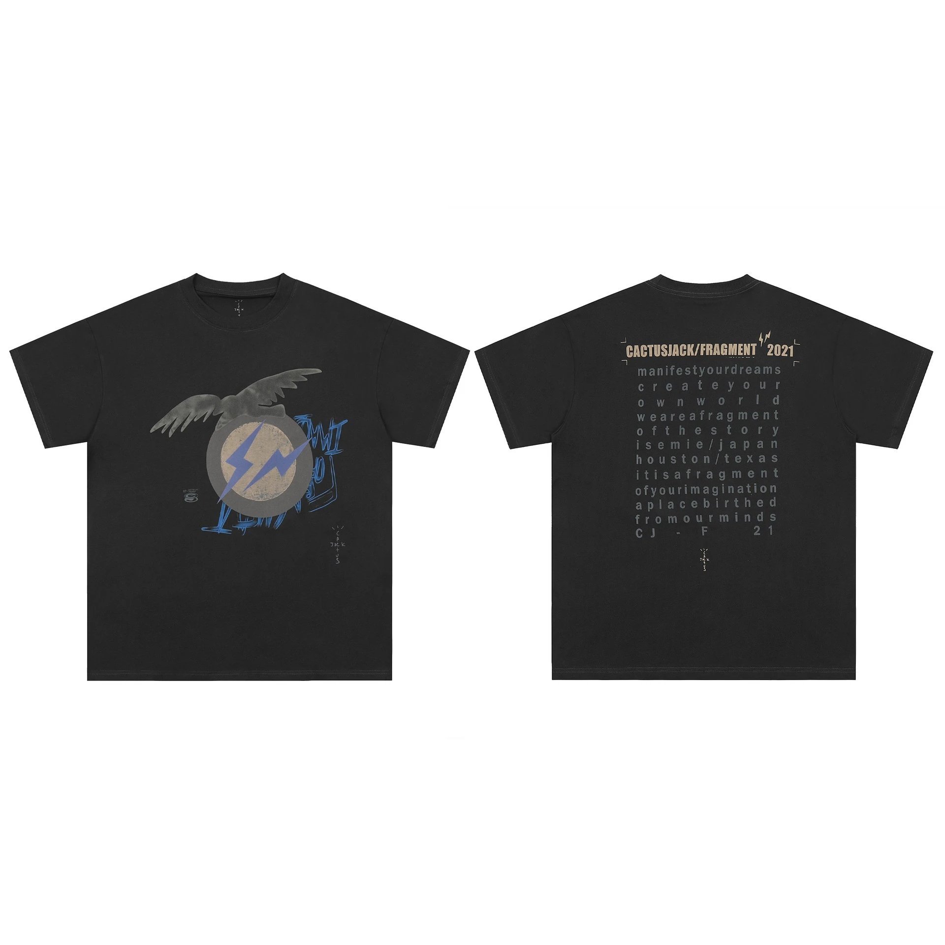 Street Eagle Graphic Cotton Tee Midnight Black - Gallery Image 1 - Detailed View