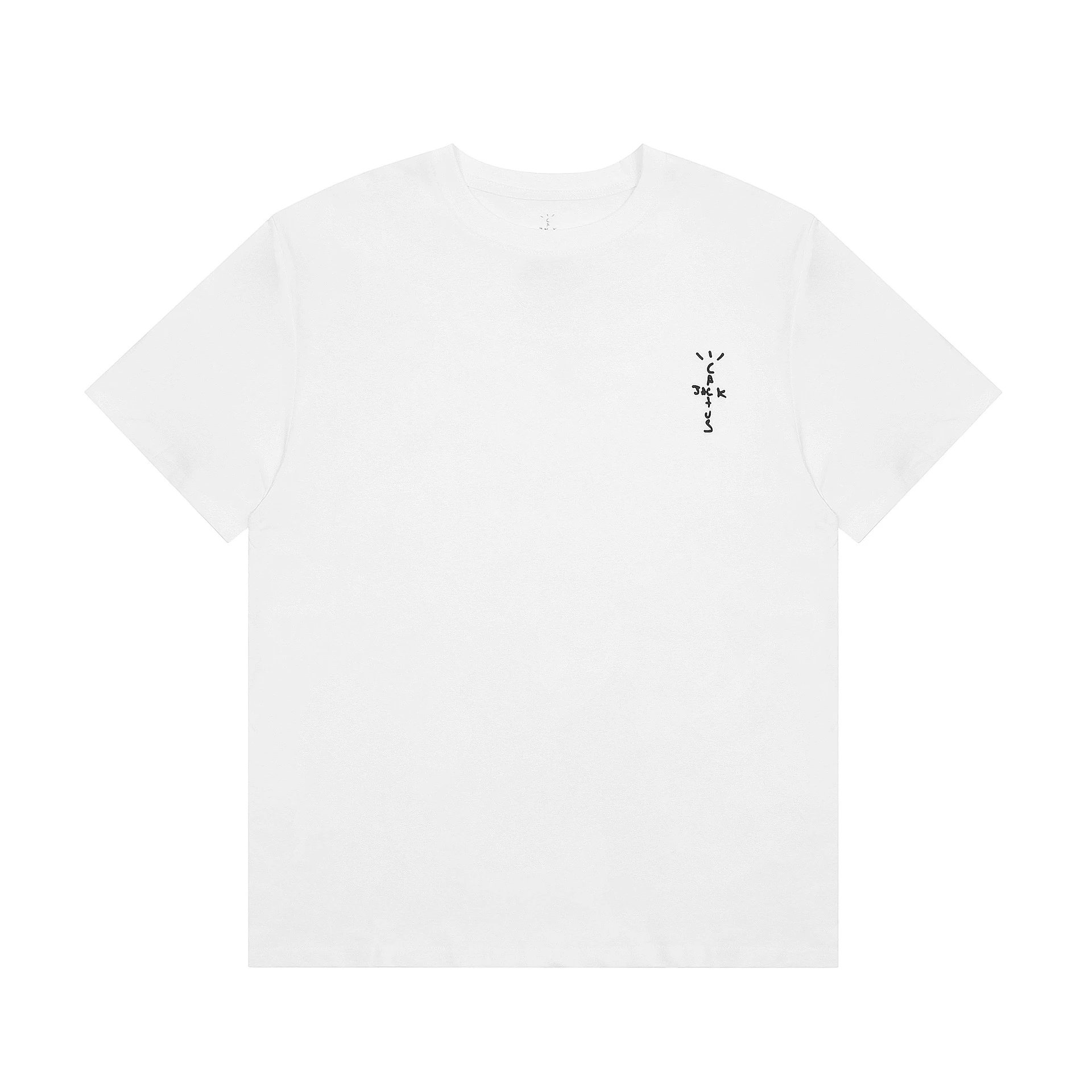 Hip Hop Logo Print Cotton T-Shirt Ivory - Travis Scott - Cnfans - $19.03