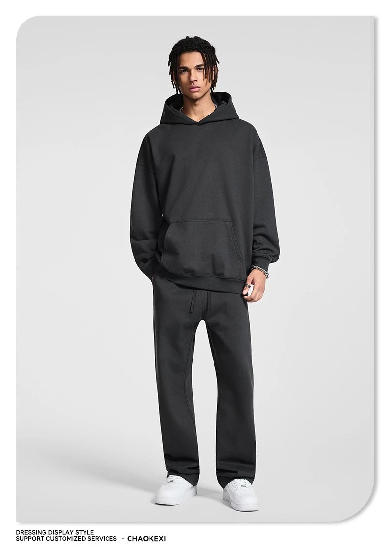 Casual Cotton Fall Hoodie Unisex Apricot - Gallery Image 4 - Detailed View