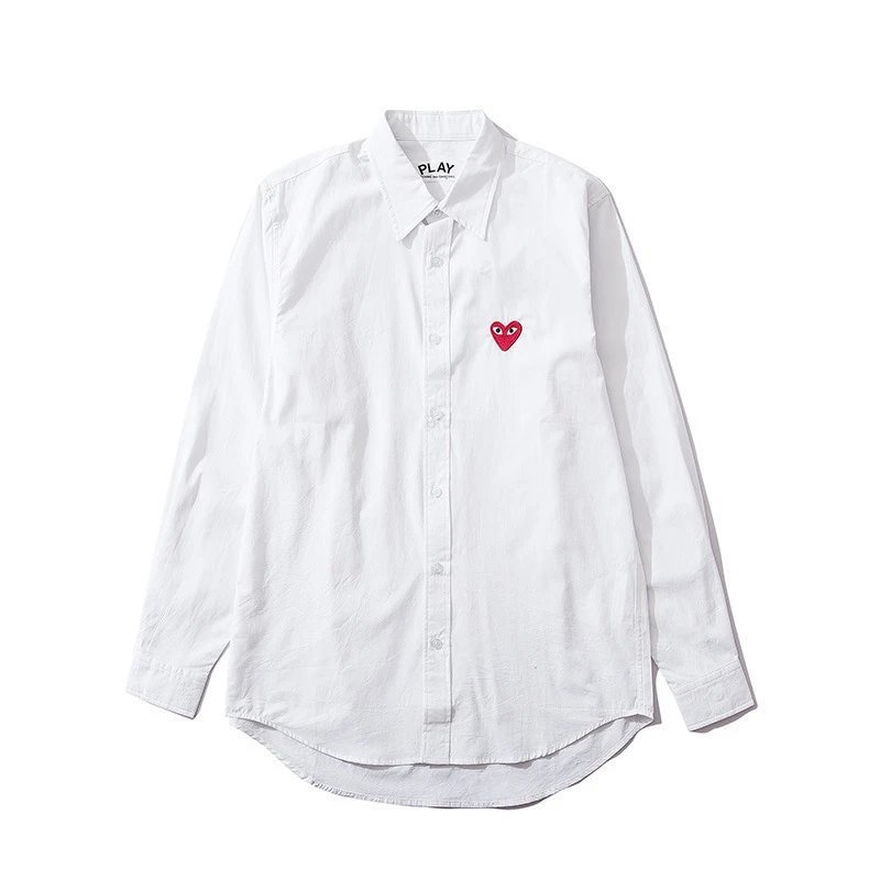 CDG Play Heart Shirt White - Gallery Image 2 - Detailed View