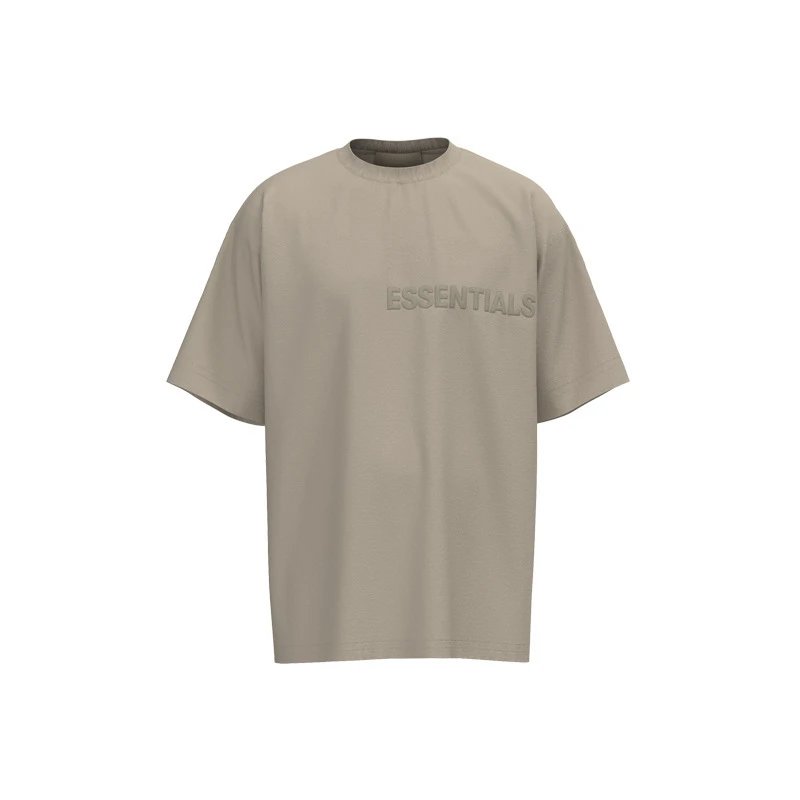 Unisex High-Street T-Shirt with Graphic Lettering in Taupe - Essentials - Cnfans - $21.29