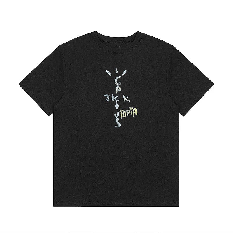 Street Art Graphic Cotton Tee Ebony Black - Travis Scott - Cnfans - $21.29