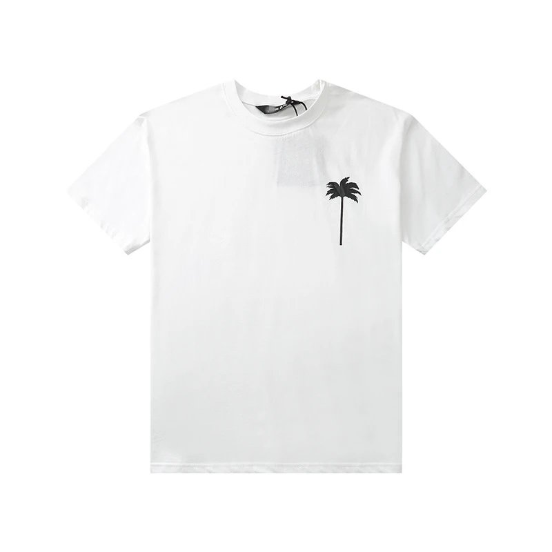 Streetwear Cotton Palm Tree Graphic Tee White - Palm Angels - Cnfans - $23.55