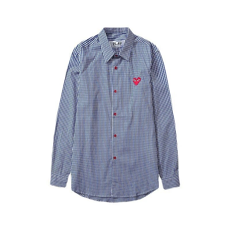 CDG Play Striped Heart Shirt Multi - Gallery Image 2 - Detailed View