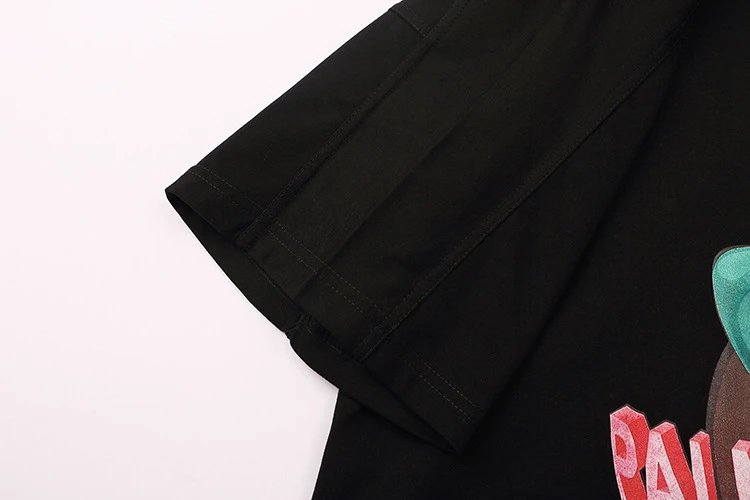 Skate Style Mermaid Print Loose Tee Jet Black - Gallery Image 10 - Detailed View