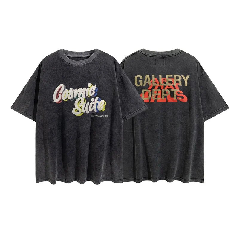Gallery Dept Washed Letter T-Shirt Black - Related Product - Cnfans