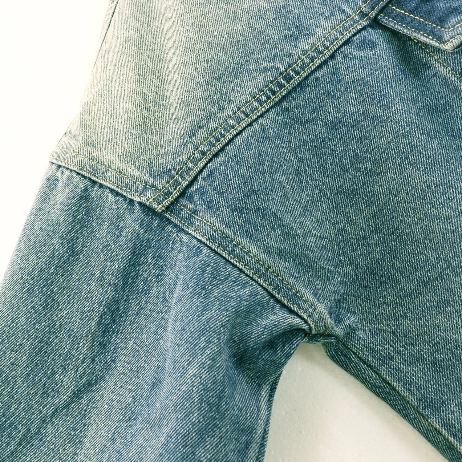 Men's Denim Jacket, Street Style, Embroidered, Sky Blue - Gallery Image 7 - Detailed View