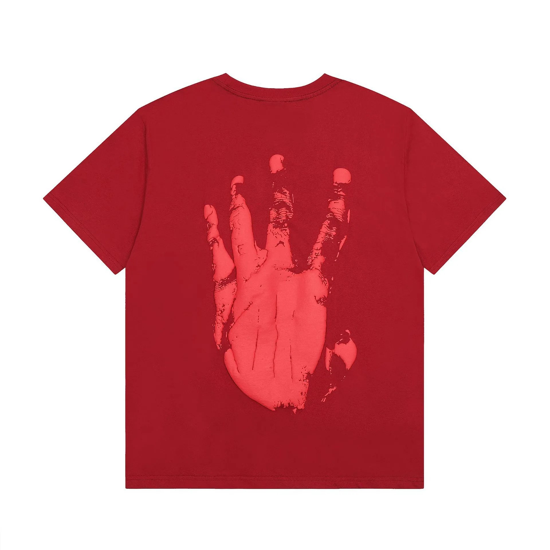 Graphic Handprint Streetwear Tee Burnt Orange - Gallery Image 5 - Detailed View