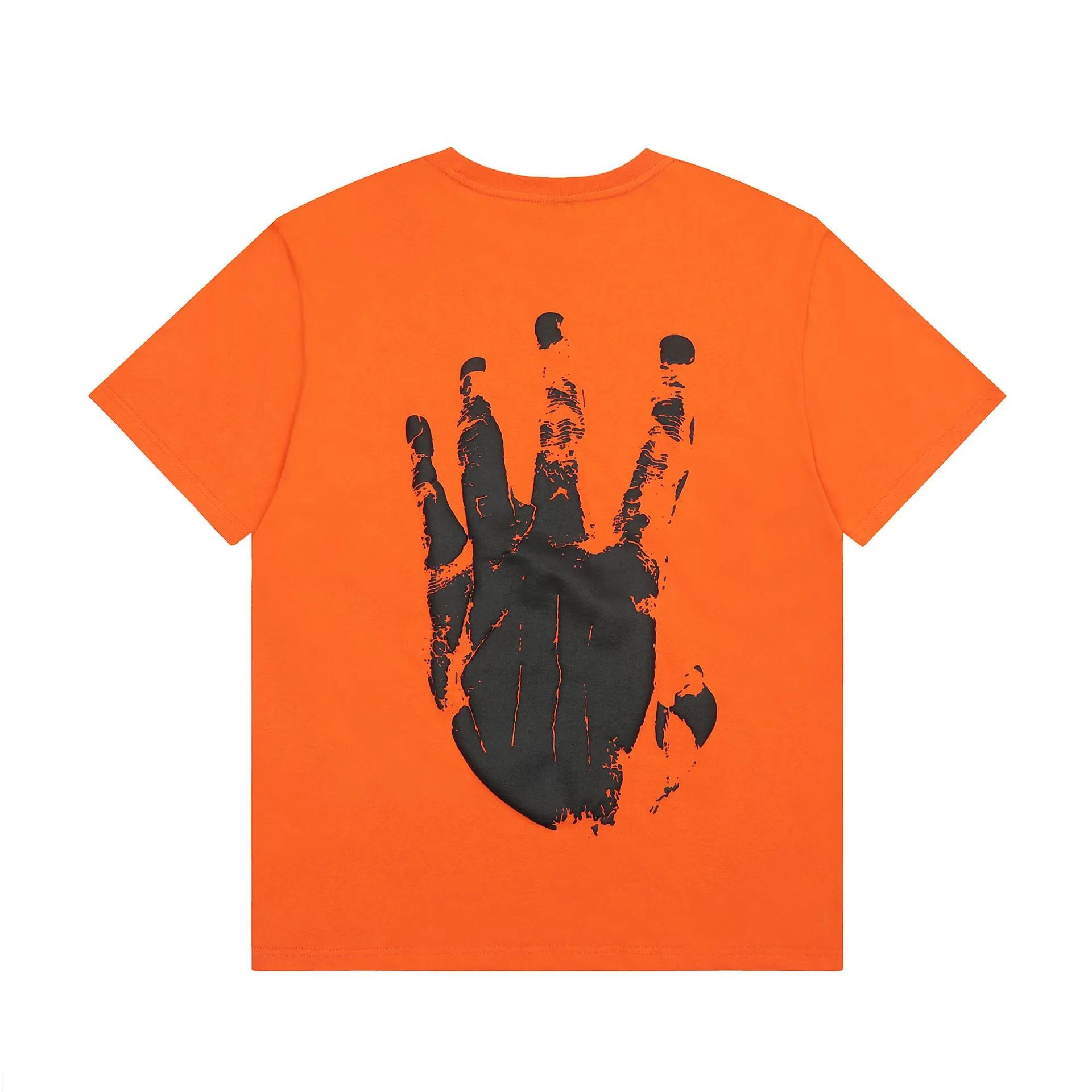 Graphic Handprint Streetwear Tee Burnt Orange - Gallery Image 9 - Detailed View