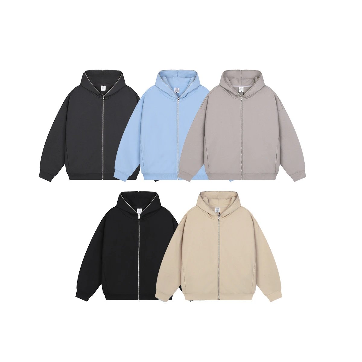 CHAOKEXI Heavyweight Zip Hoodie Multicolor - Gallery Image 2 - Detailed View