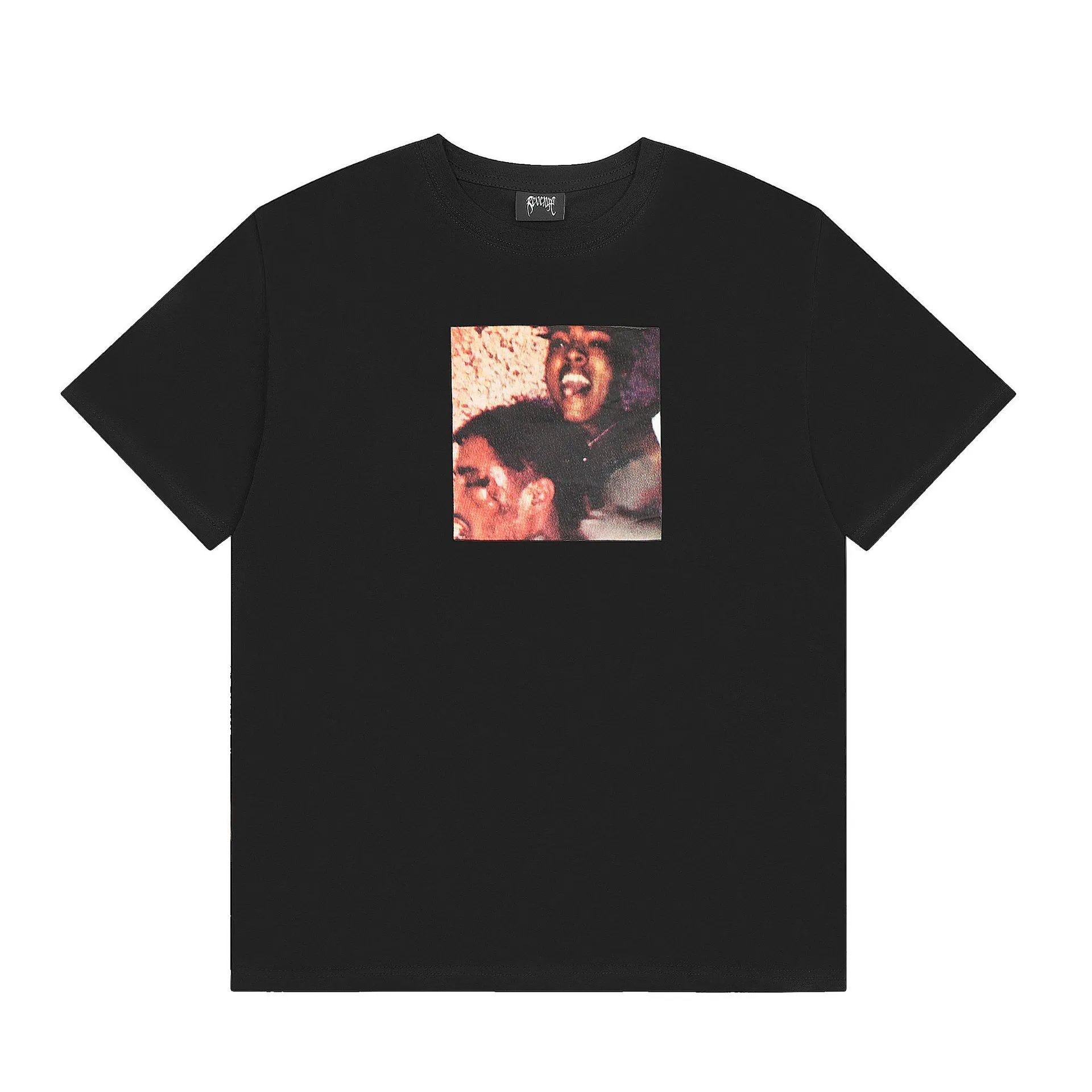 Graphic Streetwear Cotton Tee Ebony Black - Revenge - Cnfans - $20.32