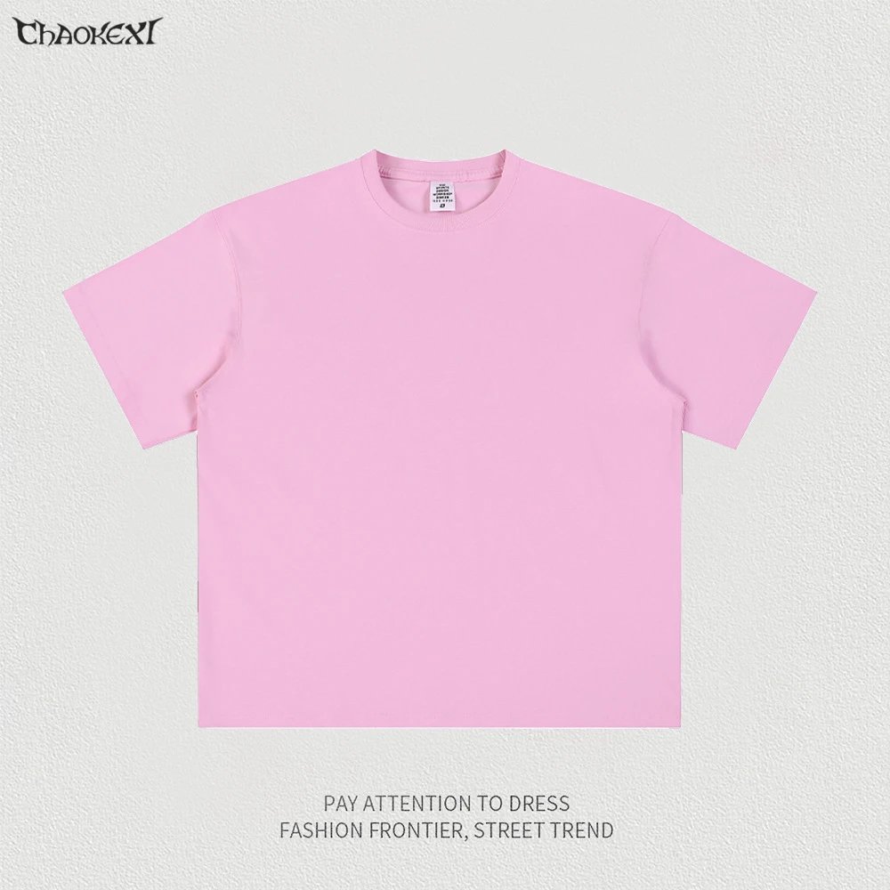 Men's Cotton Trendy Tee Casual Short Sleeve Rose - CHAOKEXI - Cnfans - $17.58