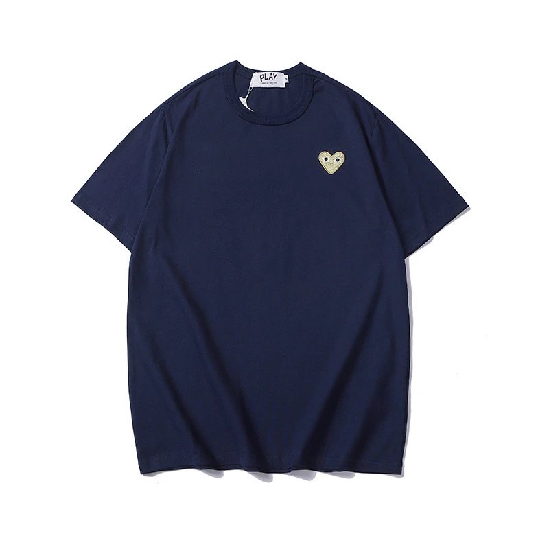 CDG Heart Embroidered T-Shirt Navy - Related Product - Cnfans