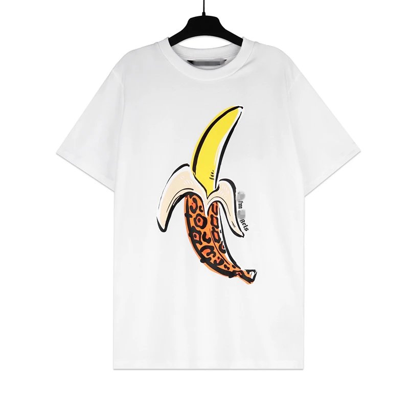 Leopard Banana Graphic Cotton T-Shirt Ivory - Palm Angels - Cnfans - $21.29