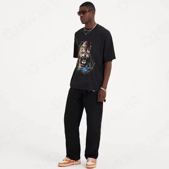 Represent Tiger Print Black Tee - Gallery Image 11 - Detailed View