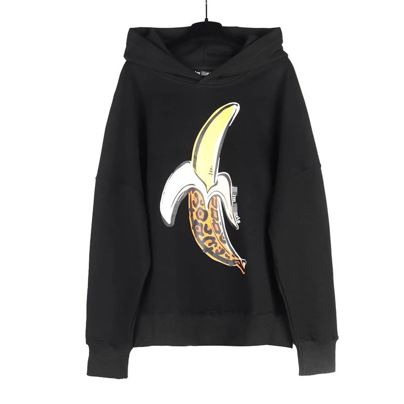 Street Banana Print Hoodie Unisex Pullover - Onyx - High Quality Product Image - Cnfans