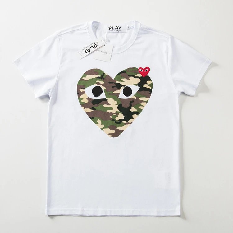 Comme des Garçons Heart Tee White - Gallery Image 3 - Detailed View