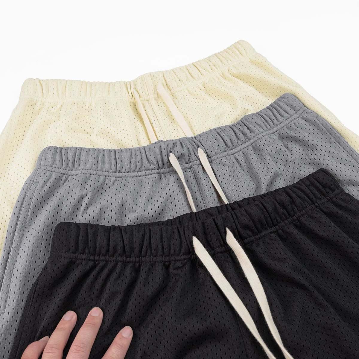 Mesh Drawstring Streetwear Shorts Mustard Yellow - Gallery Image 6 - Detailed View